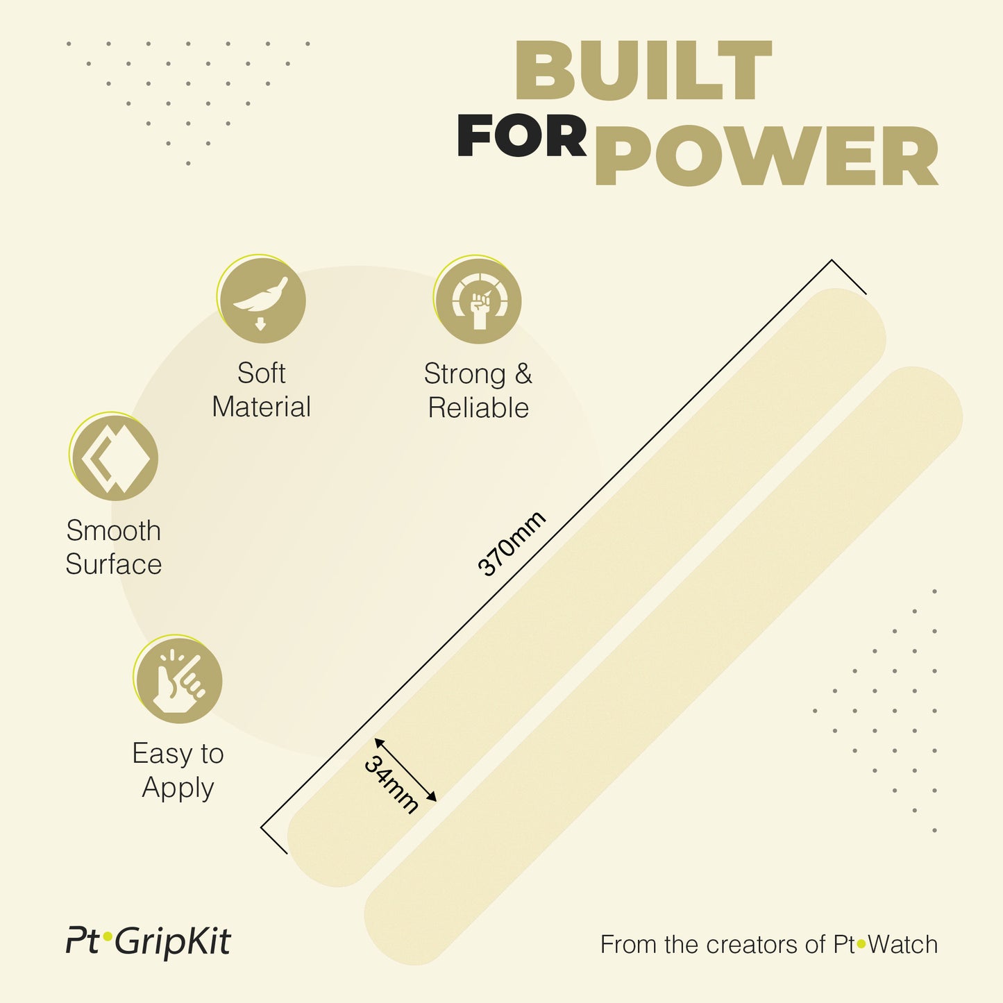 Pt GripKit – Set de agarre y protector de pádel estético – Amarillo suave