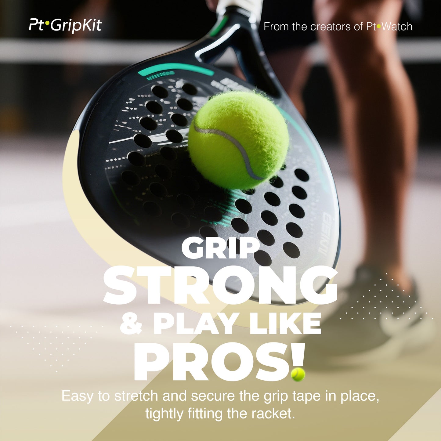 Pt GripKit – Set de agarre y protector de pádel estético – Amarillo suave