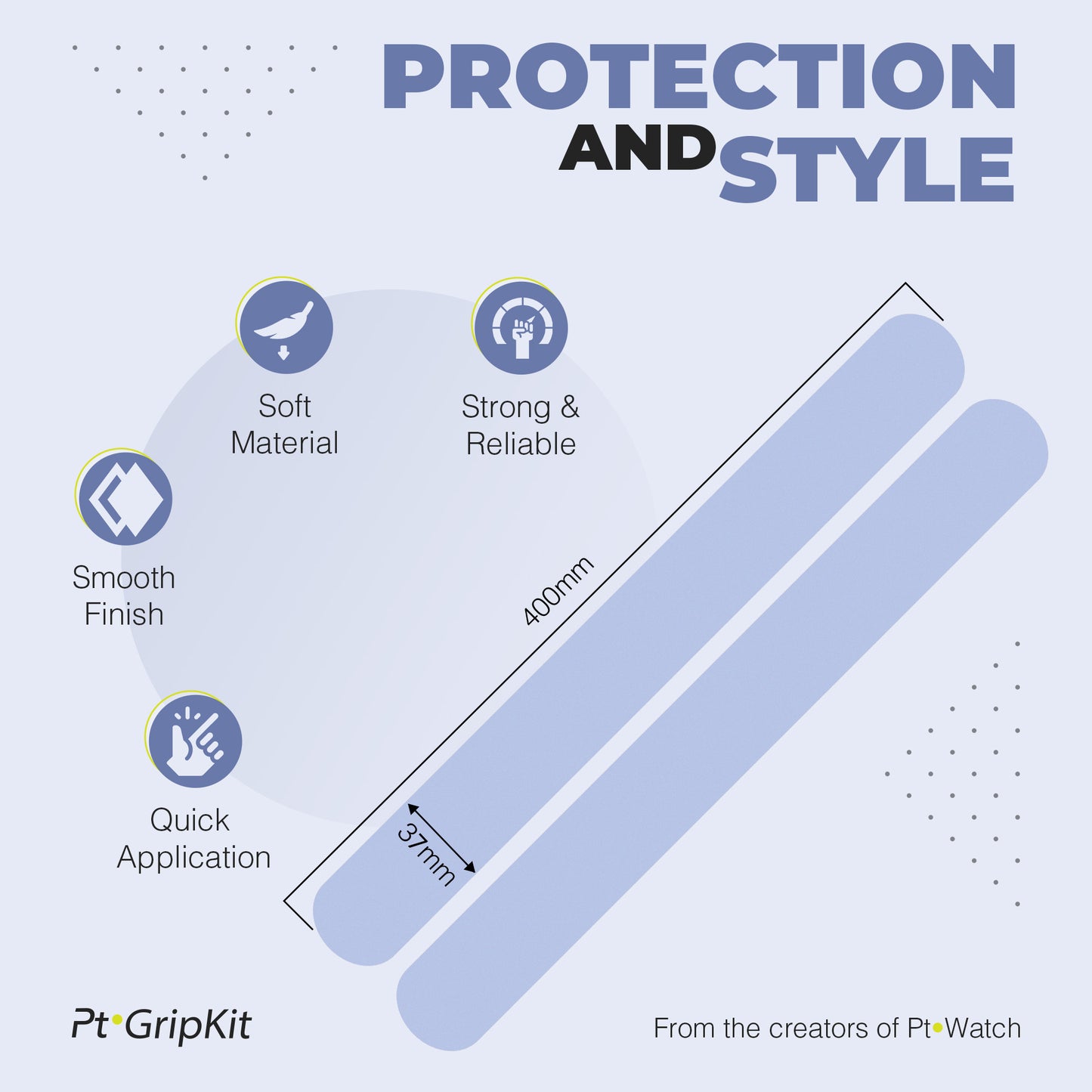 Pt GripKit – Set de agarre y protector de pádel estético – Azul claro