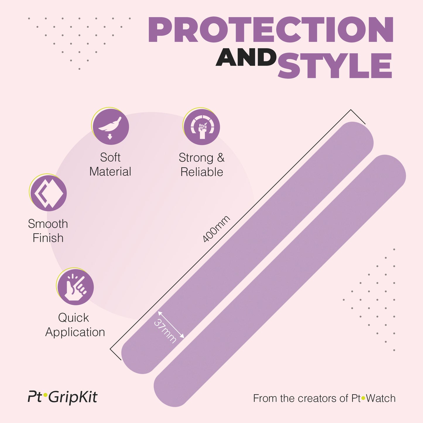 Pt GripKit – Set de agarre y protector de pádel estético – Lila morado