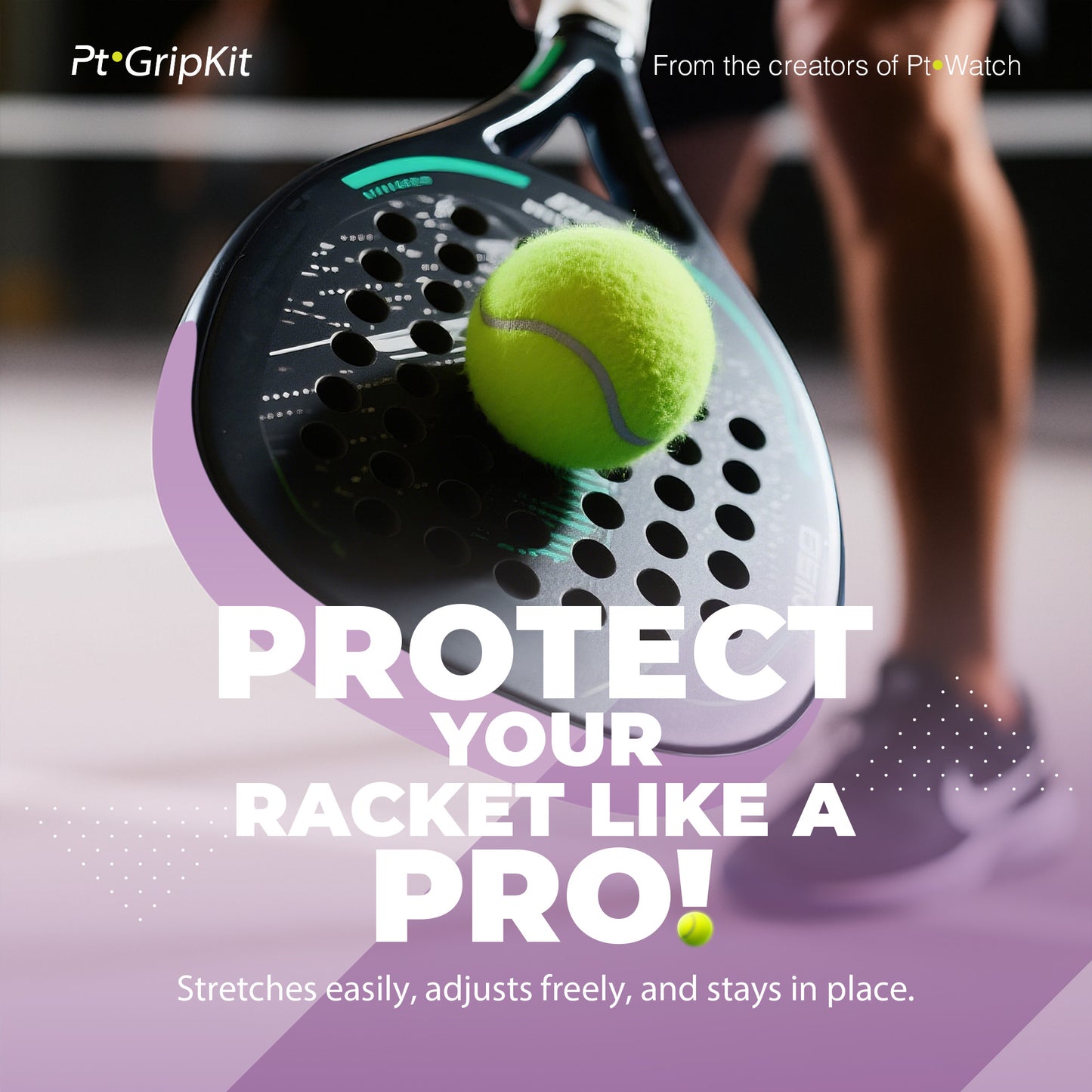 Pt GripKit – Set de agarre y protector de pádel estético – Lila morado