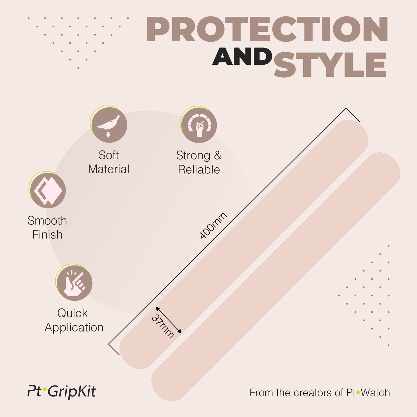 Pt·GripKit – Set de Grip y Protector de Pádel Estético – Beige Claro