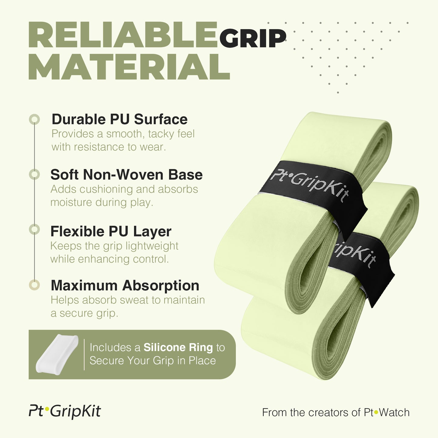 Pt·GripKit – Set de Grip y Protector de Pádel Estético – Verde Pastel