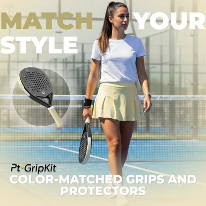 Pt GripKit – Set de agarre y protector de pádel estético – Amarillo suave