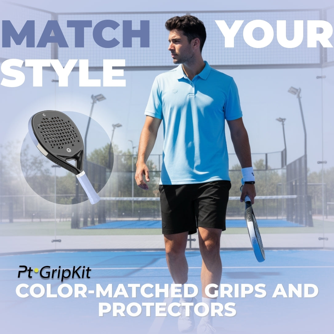 Pt GripKit – Set de agarre y protector de pádel estético – Azul claro