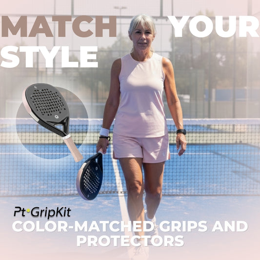 Pt·GripKit – Set de Grip y Protector de Pádel Estético – Beige Claro