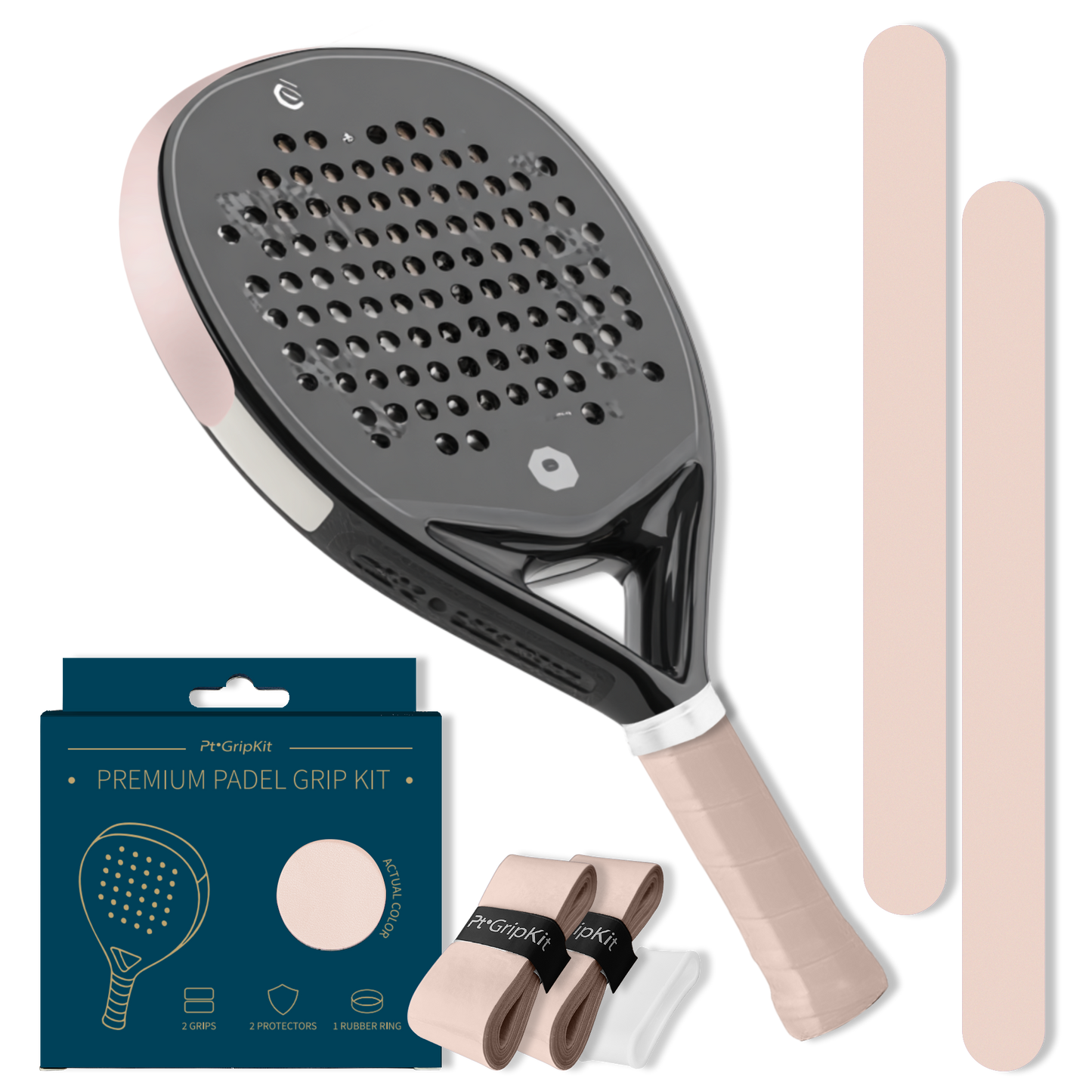 Pt·GripKit – Set di impugnature e protezioni per paddle estetiche – Beige chiaro